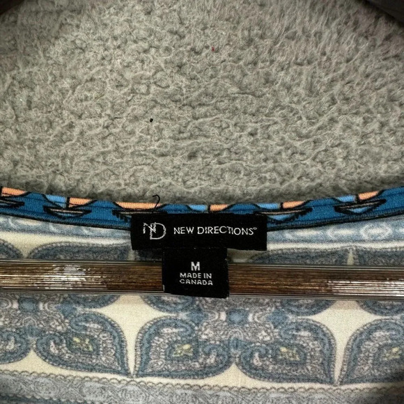 ND New Directions dress womens medium‎ blue aztec geometric print ruffle boho - Picture 2 of 7